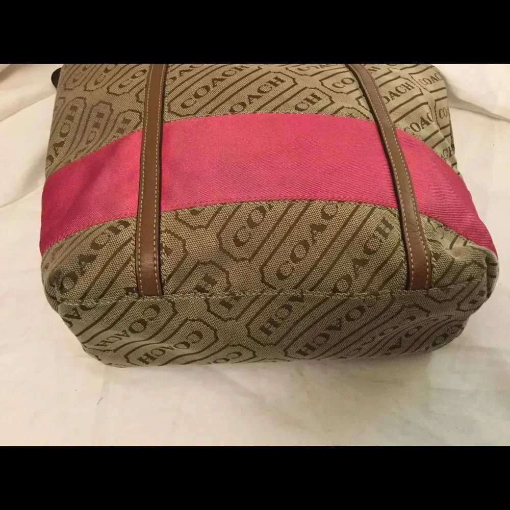 Coach Signature Stripe Handbag Tote Bag F12252 - Picture 10 of 10